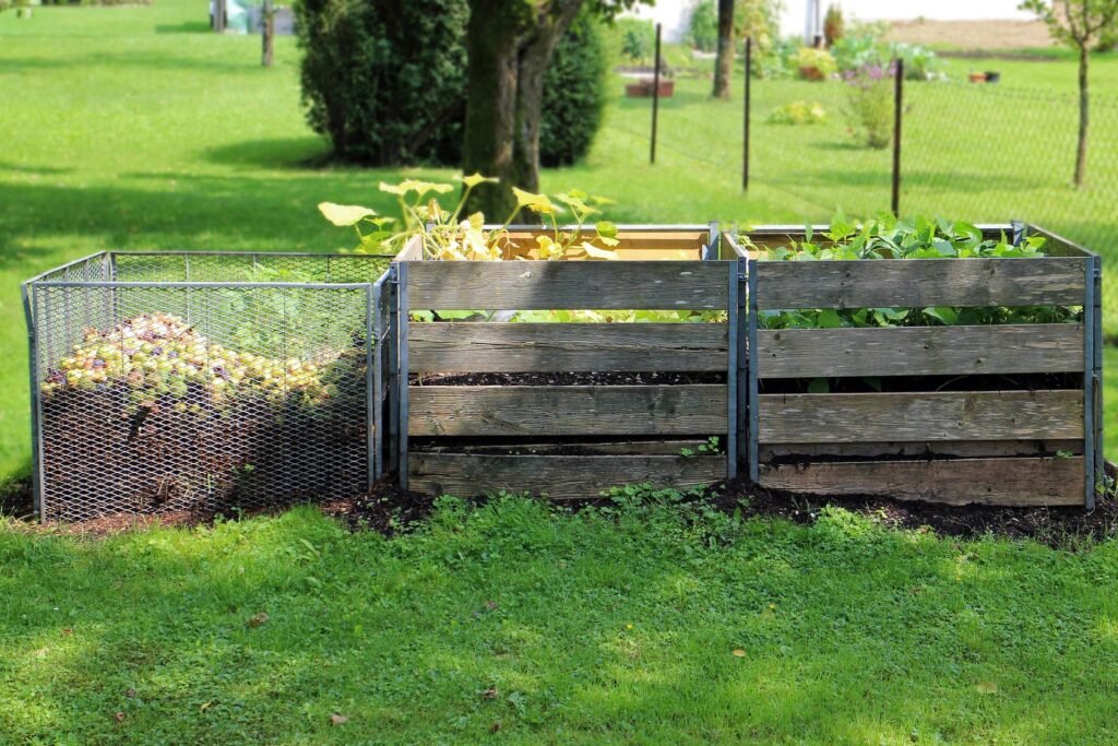 Image d'un jardin avec composte